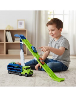 Камион с пързалка и 6 колички до 57 см